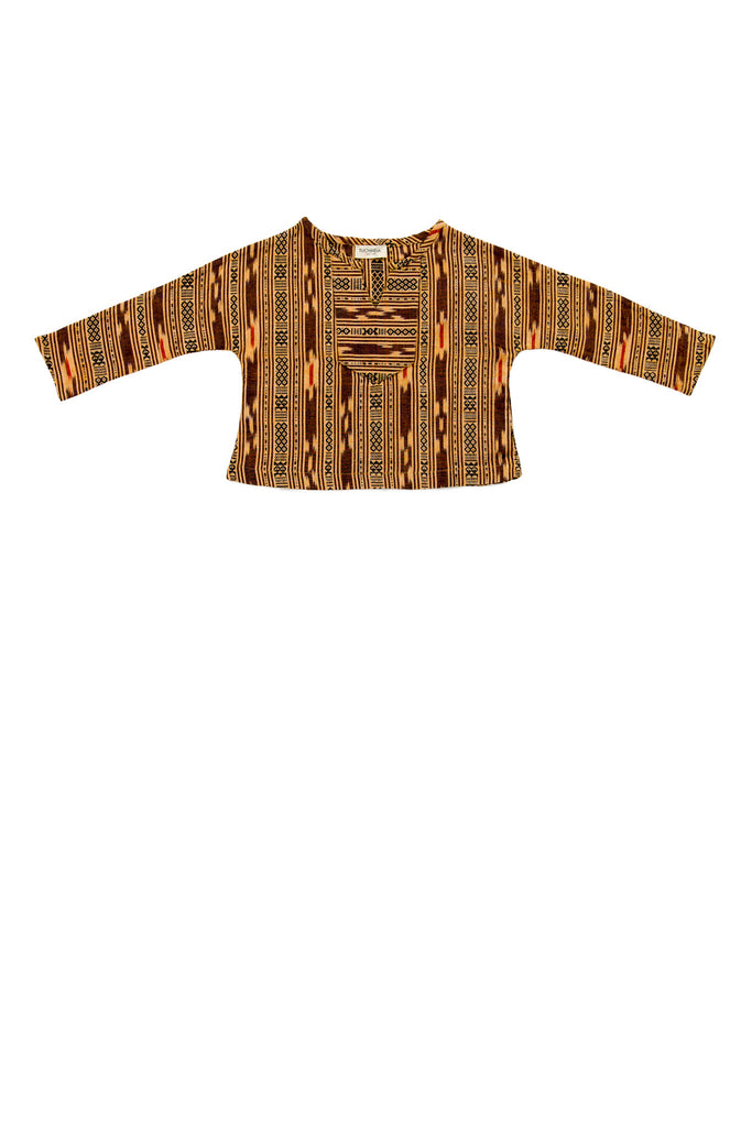 SANTIAGO SHIRT IN GOLD IKAT