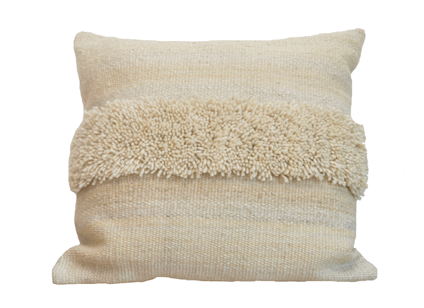 Chunky Knit Square Pillow - Ivory